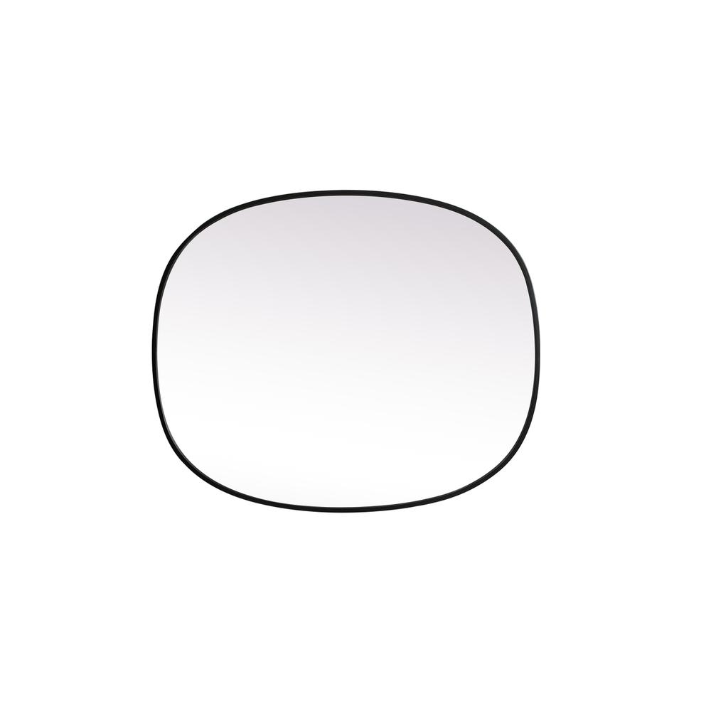 Metal Frame Oval Mirror 30x36 Inch in Black. Picture 8