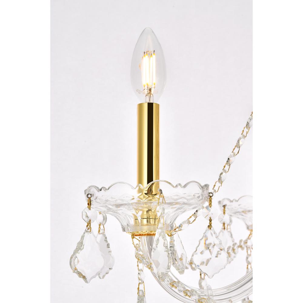 Verona 6 light Gold Chandelier Clear Royal Cut Crystal. Picture 4