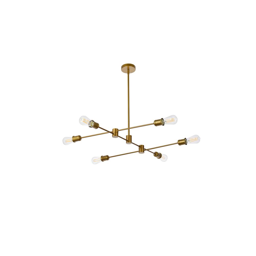 Xavier 6 lights pendant in brass. Picture 6