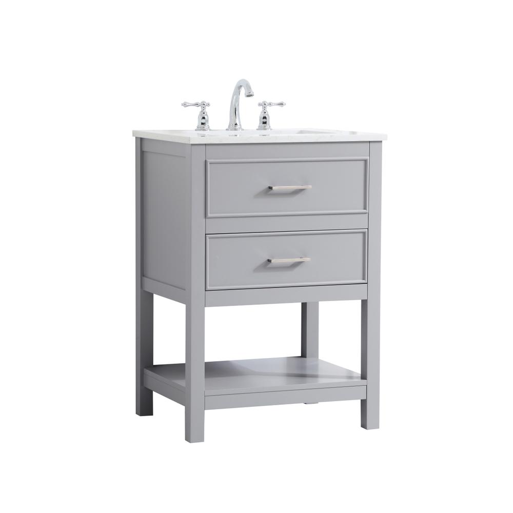 24 inch Single Bathroom Vanity in Grey. Picture 6