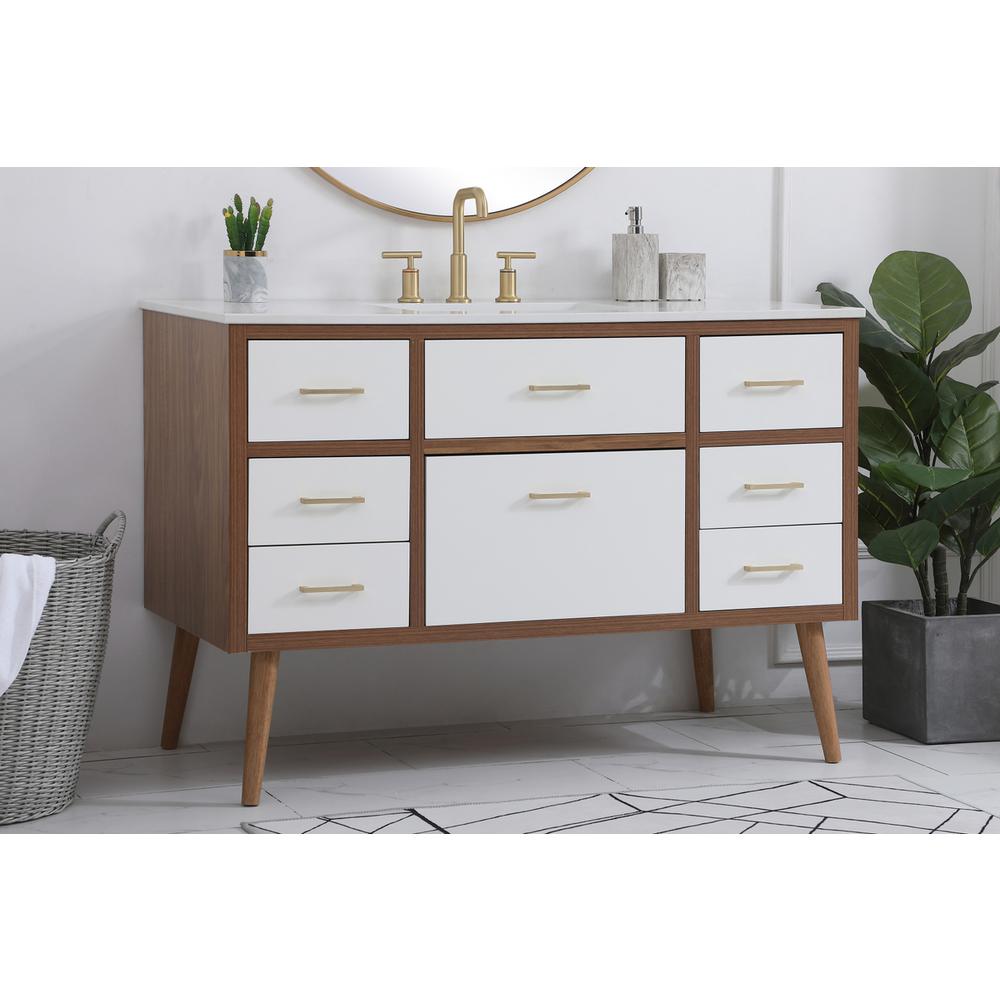 48 inch bathroom vanity in White. Picture 2