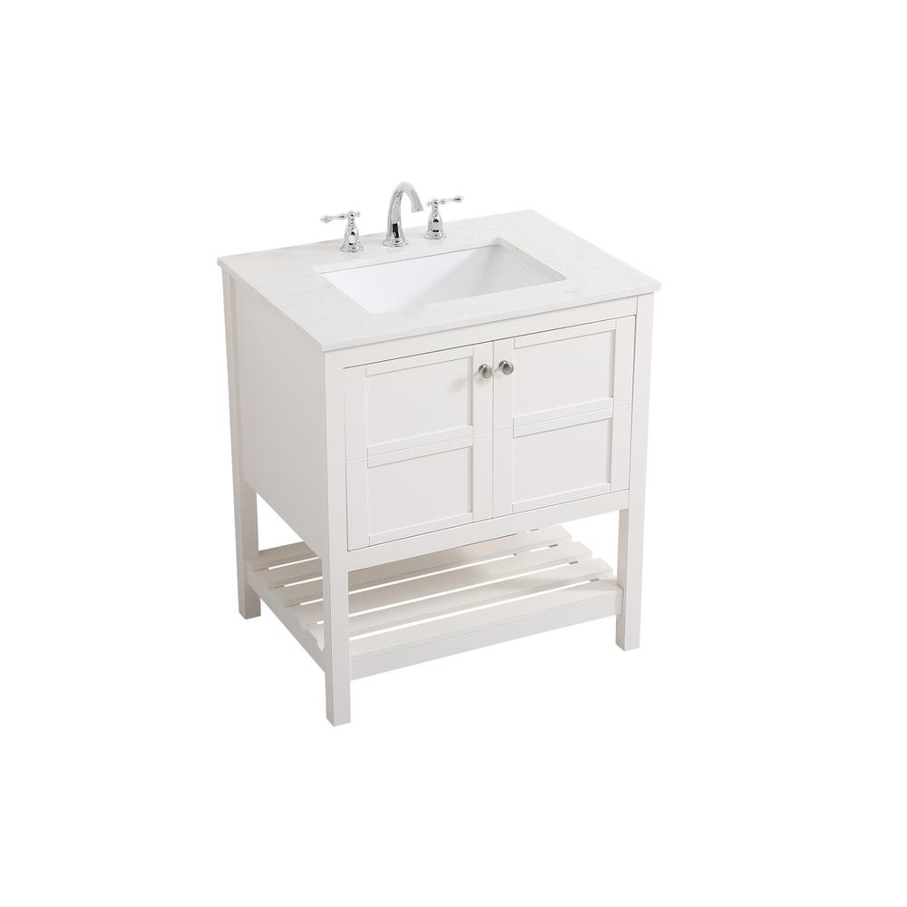 30 inch Single Bathroom Vanity in White. Picture 7