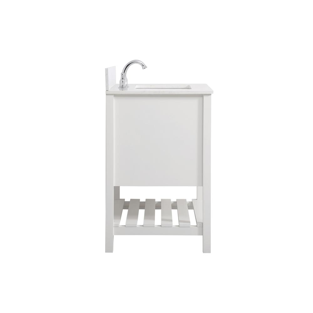 30 inch Single Bathroom Vanity in White with Backsplash. Picture 12