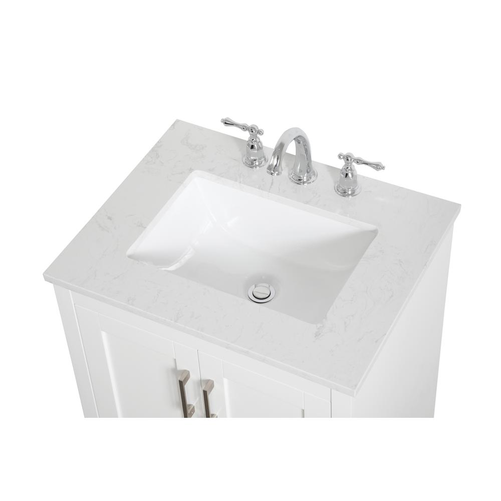 24 inch Single Bathroom Vanity in White. Picture 9