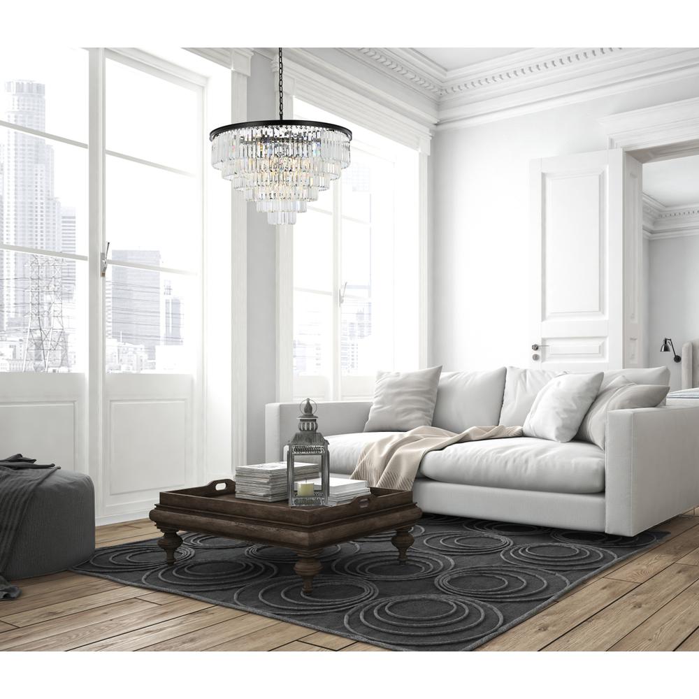 Sydney 33 light Matte Black Chandelier Clear Royal Cut Crystal. Picture 7