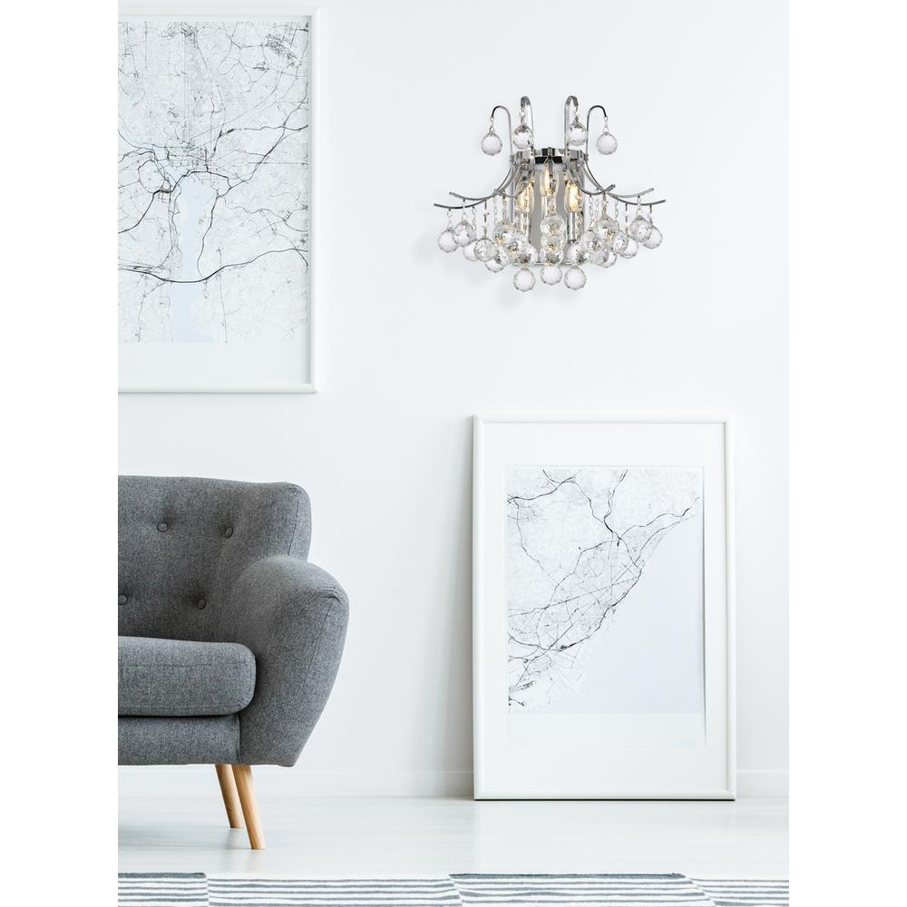 Toureg 3 light Chrome Wall Sconce Clear Royal Cut Crystal. Picture 7