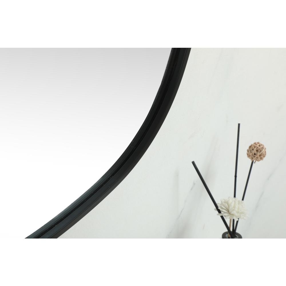Metal Frame Oval Mirror 30x60 Inch in Black. Picture 6