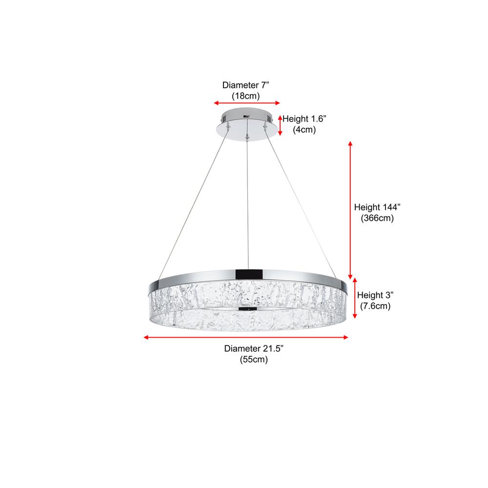 Linden 22 inch Adjustable LED chandelier in Chrome. Picture 10