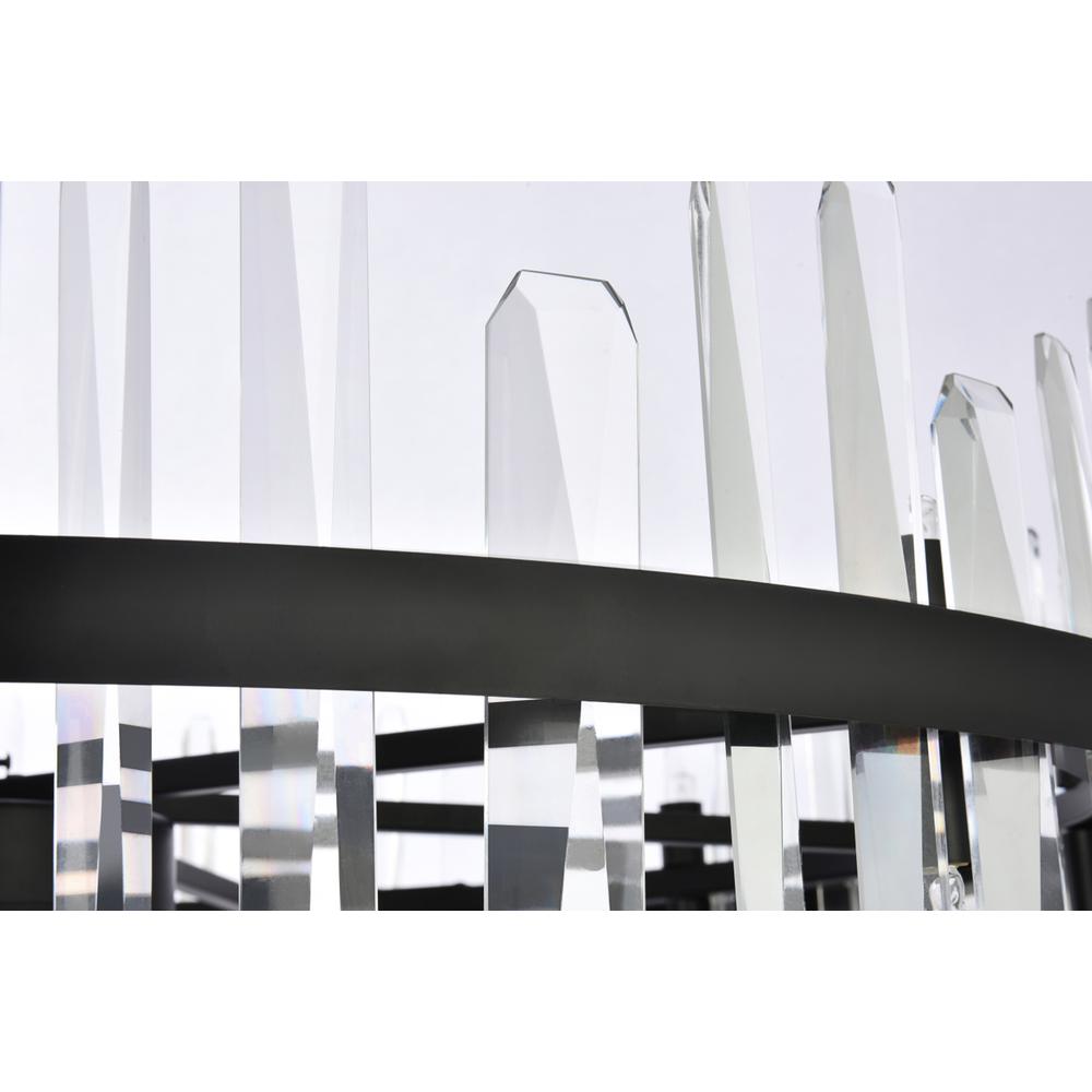 Serena 36 inch crystal round chandelier in black. Picture 5