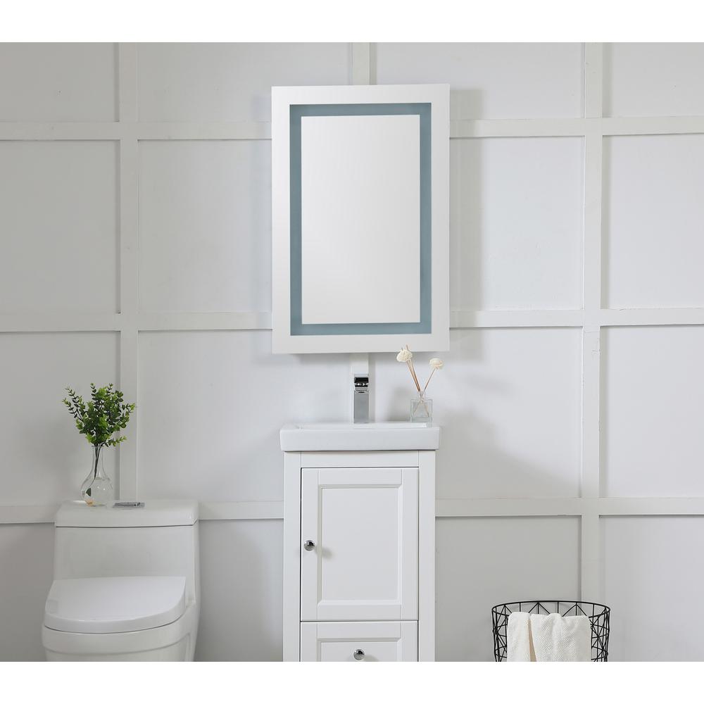 LED Hardwired Mirror Rectangle W20H30 Dimmable 5000K. Picture 2