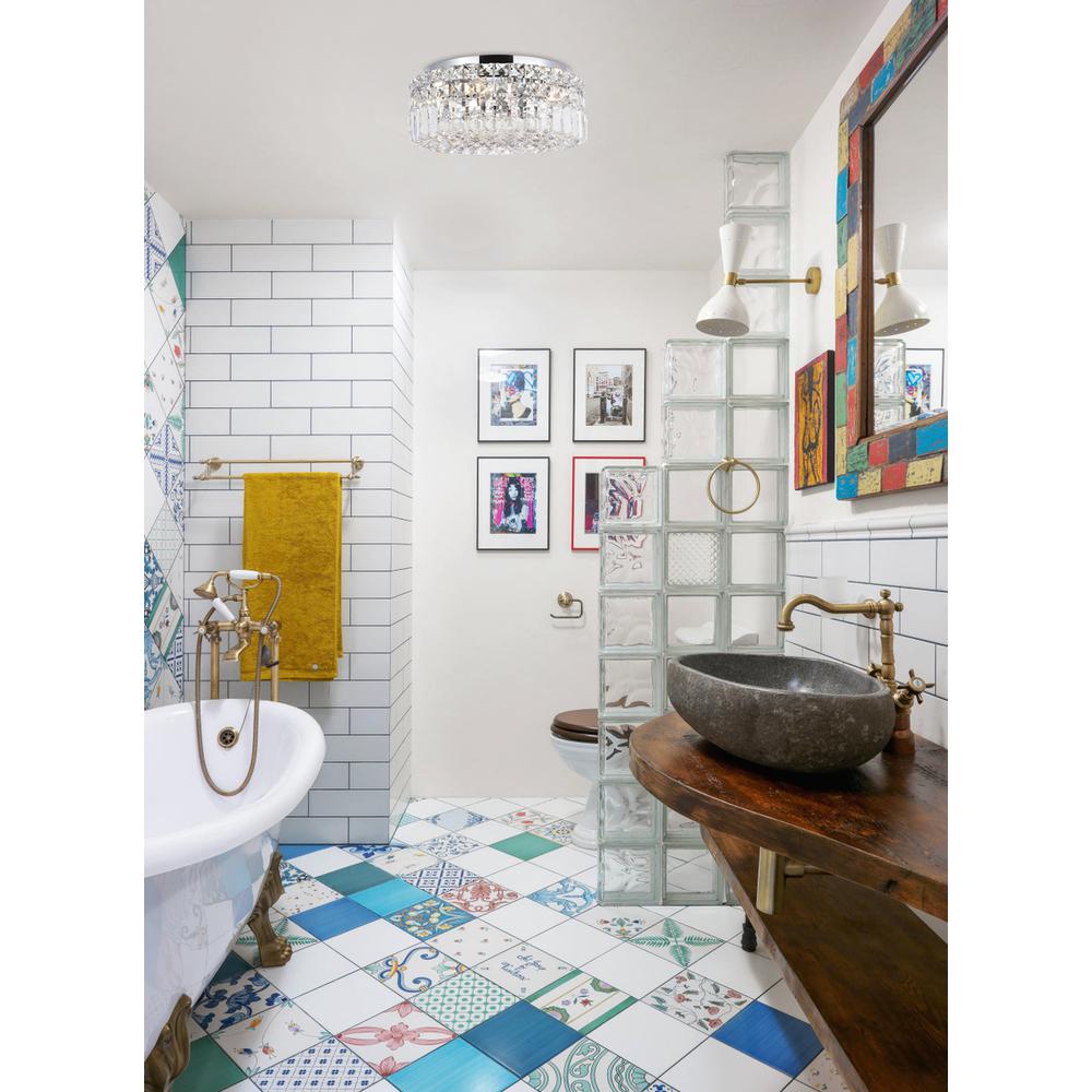 Maxime 4 light Chrome Flush Mount Clear Royal Cut Crystal. Picture 9