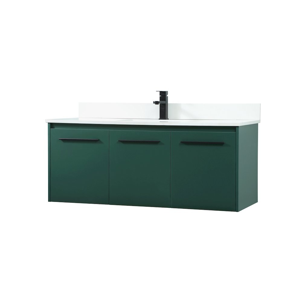 48 Inch Single Bathroom Vanity In Green With Backsplash. Picture 8