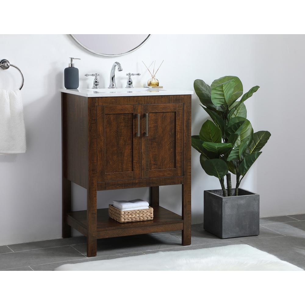 24 inch Single Bathroom Vanity in Espresso. Picture 2