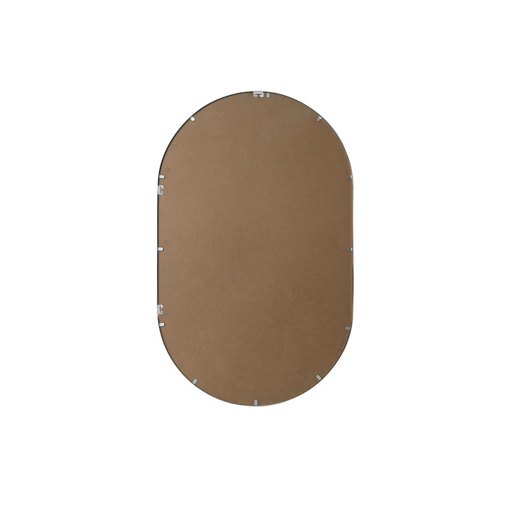Metal Frame Oval Mirror 30x48 Inch in Silver. Picture 10