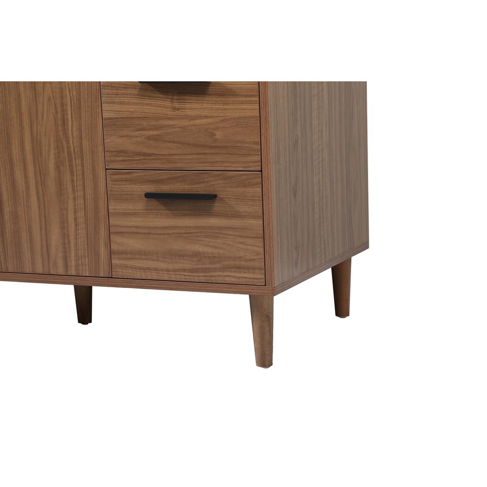 48 inch Single bathroom vanity in walnut brown with backsplash. Picture 13