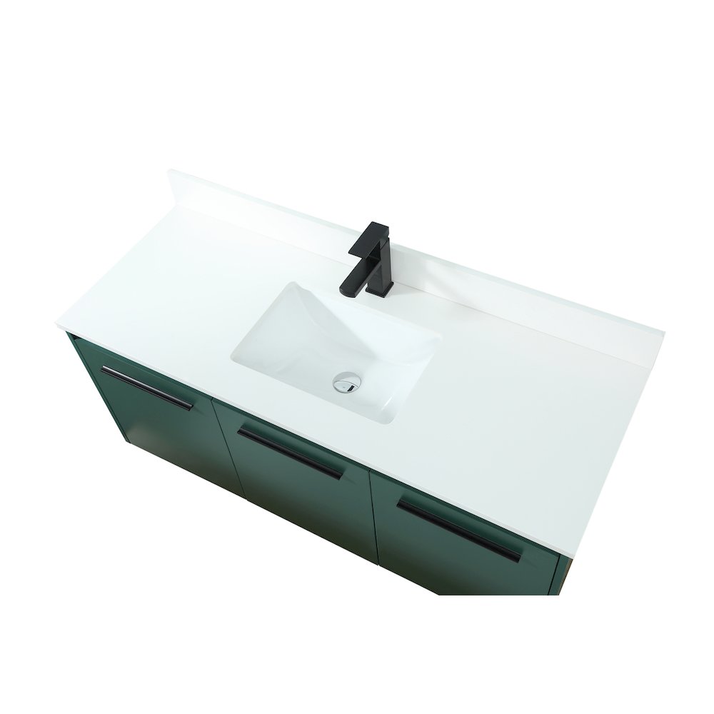 48 Inch Single Bathroom Vanity In Green With Backsplash. Picture 11