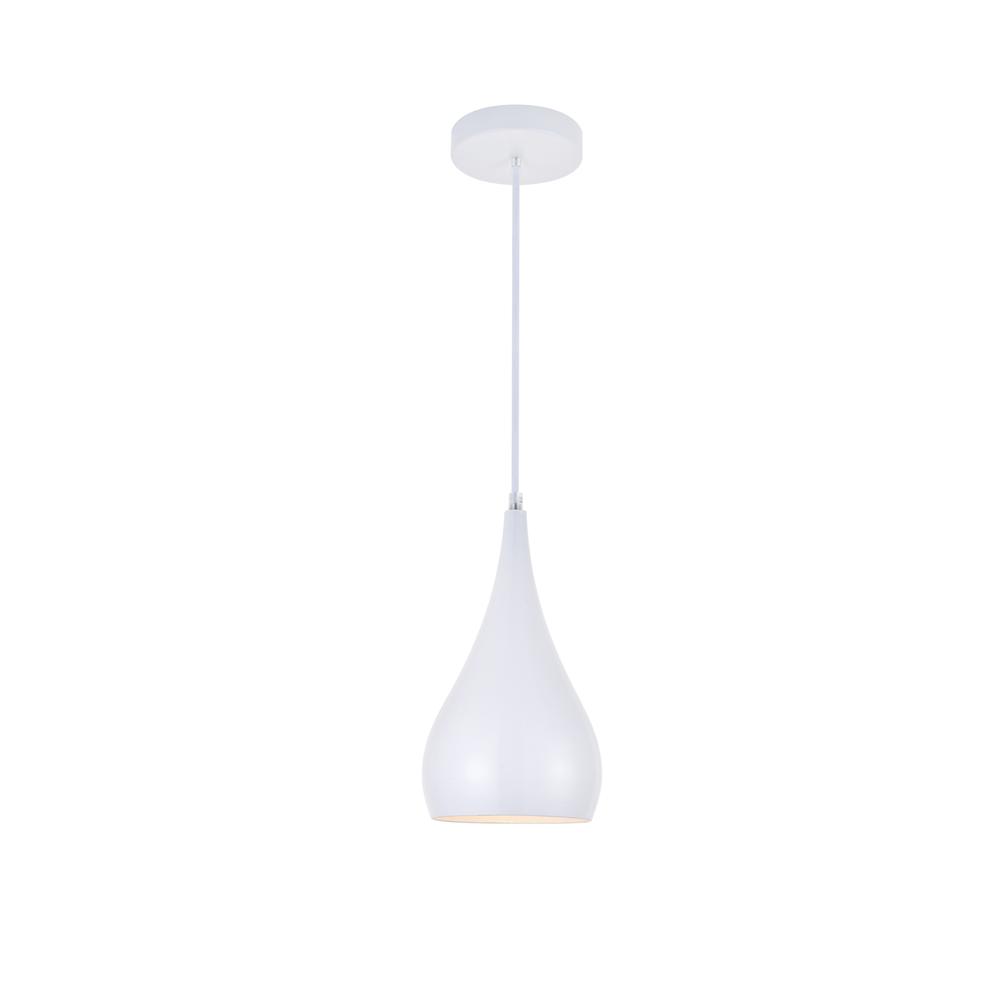 Nora 1 Light White Pendant. Picture 1