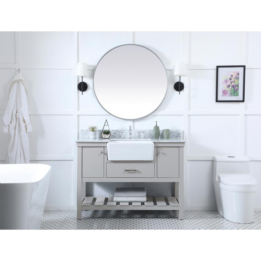 48 inch Single bathroom vanity in grey with backsplash. Picture 4