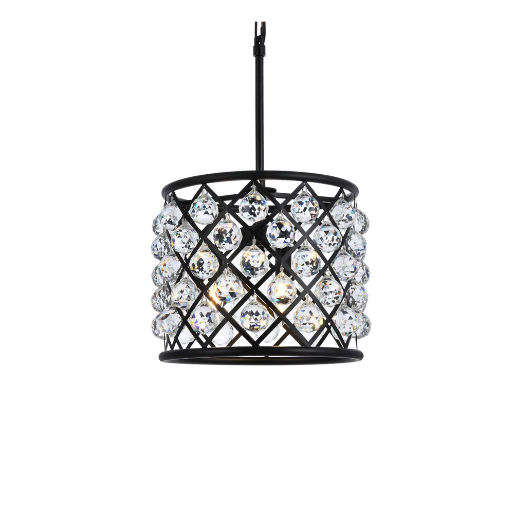 Madison 4 light Matte Black Pendant Clear Royal Cut Crystal. Picture 2
