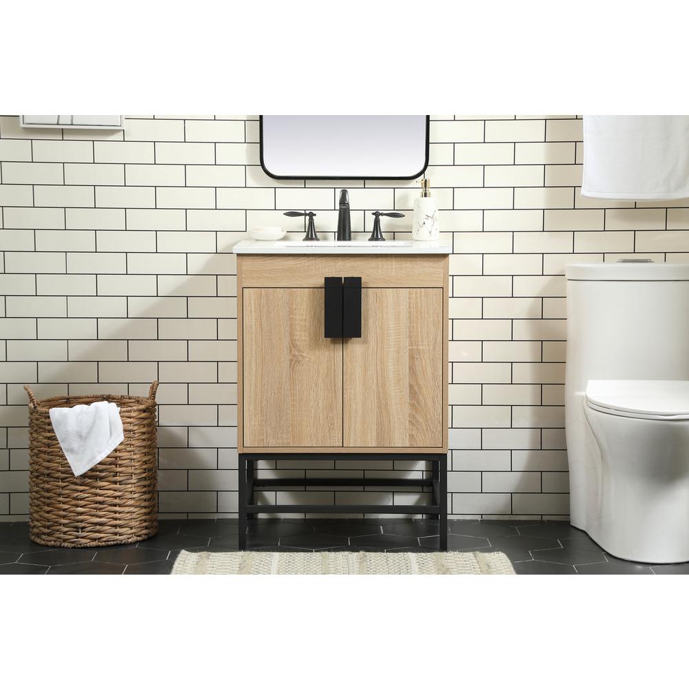 24 inch Single bathroom vanity in mango wood. Picture 14