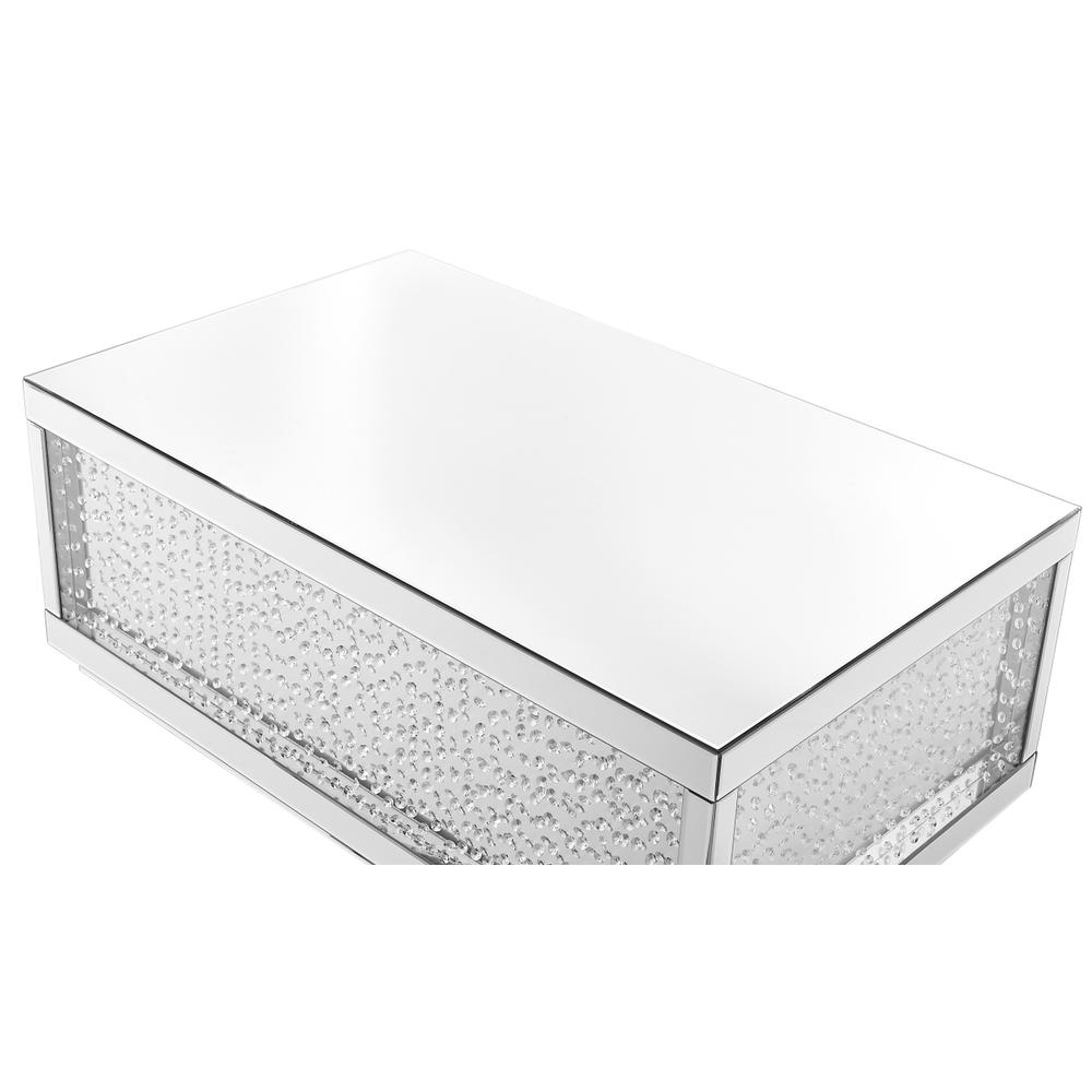 48 inch Rectangle Crystal Coffee Table In Clear Mirror Finish. Picture 3