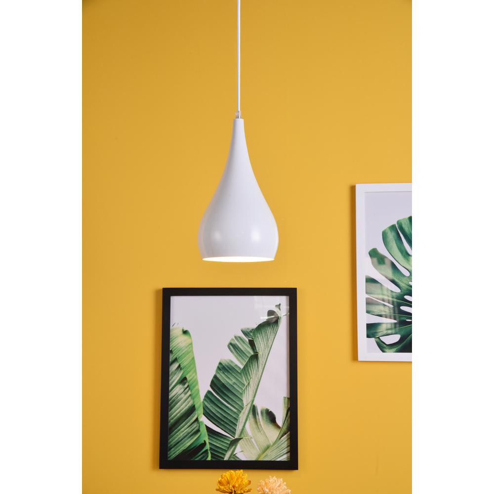 Nora 1 Light White Pendant. Picture 7
