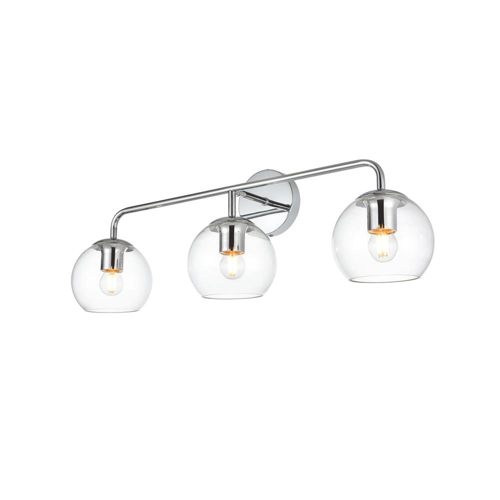 Genesis 3 light Chrome and Clear Bath Sconce. Picture 2