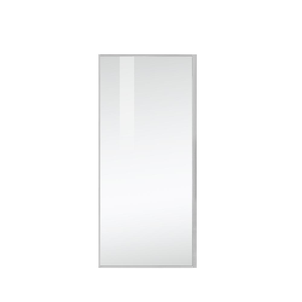 Fixed framed shower door 35 x 76 Brushed Nickel. Picture 7