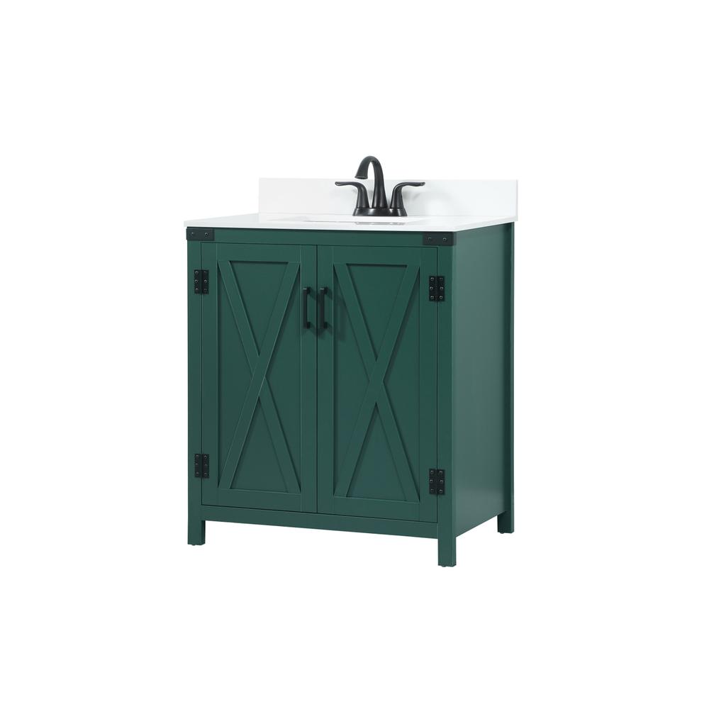 30 inch Single bathroom vanity in green with backsplash. Picture 7