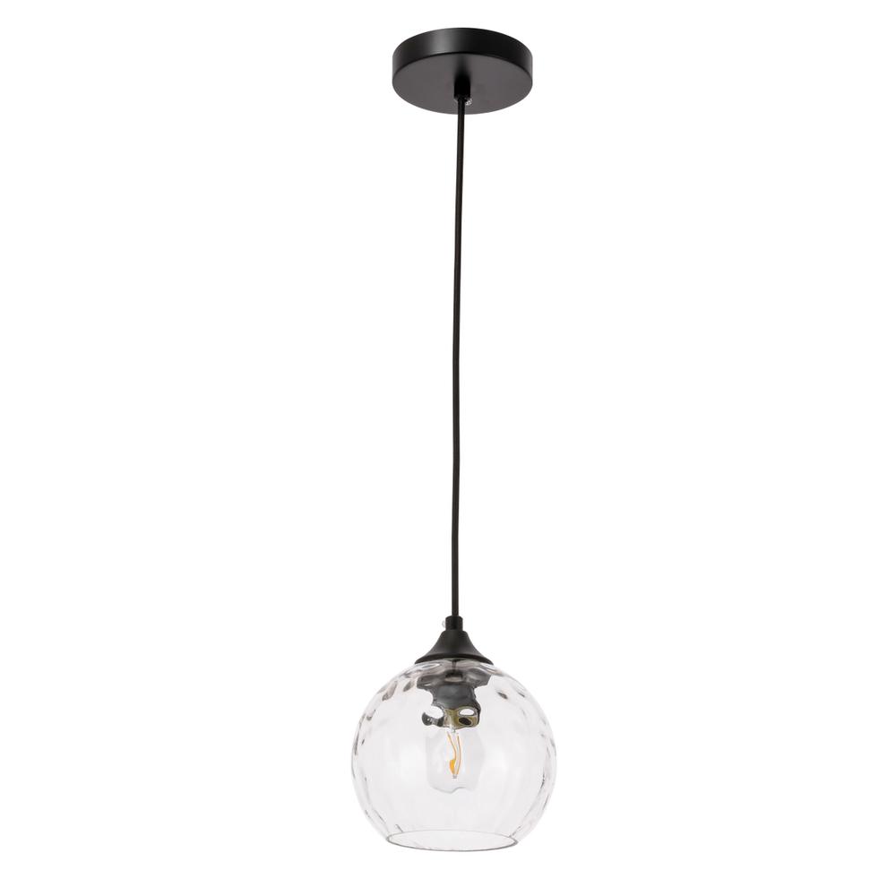 Cashel 1 light Black and Clear glass pendant. Picture 8