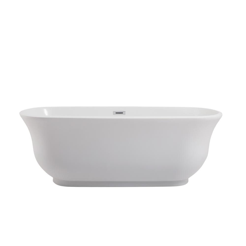67 inch soaking bathtub in glossy white. Picture 1