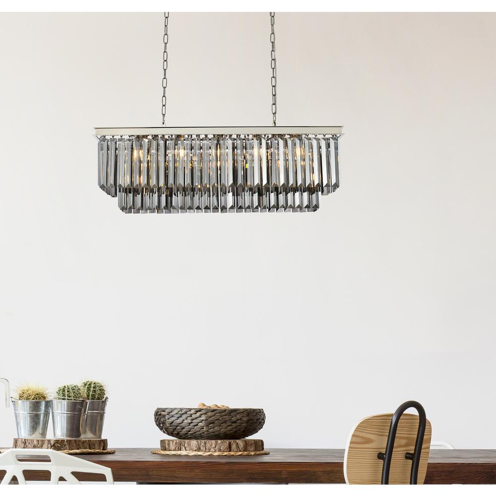 Sydney 12 light polished nickel Chandelier Silver Shade (Grey) Royal Cut Crystal. Picture 8
