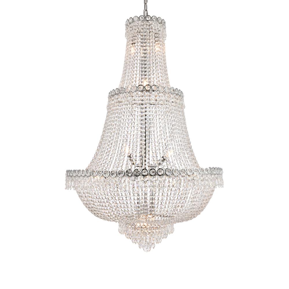 Century 17 light Chrome Chandelier Clear Royal Cut Crystal. Picture 2