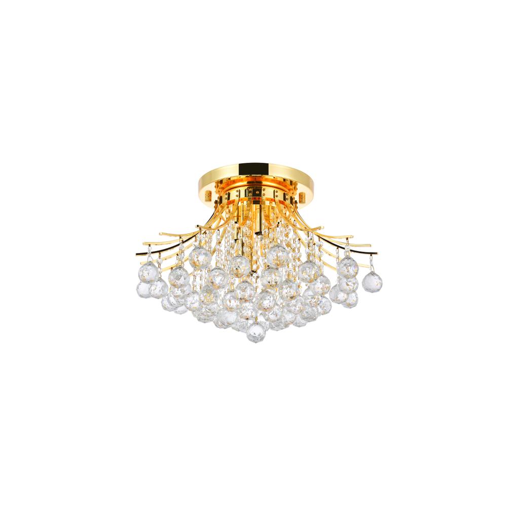 Toureg 6 light Gold Flush Mount Clear Royal Cut Crystal. Picture 6