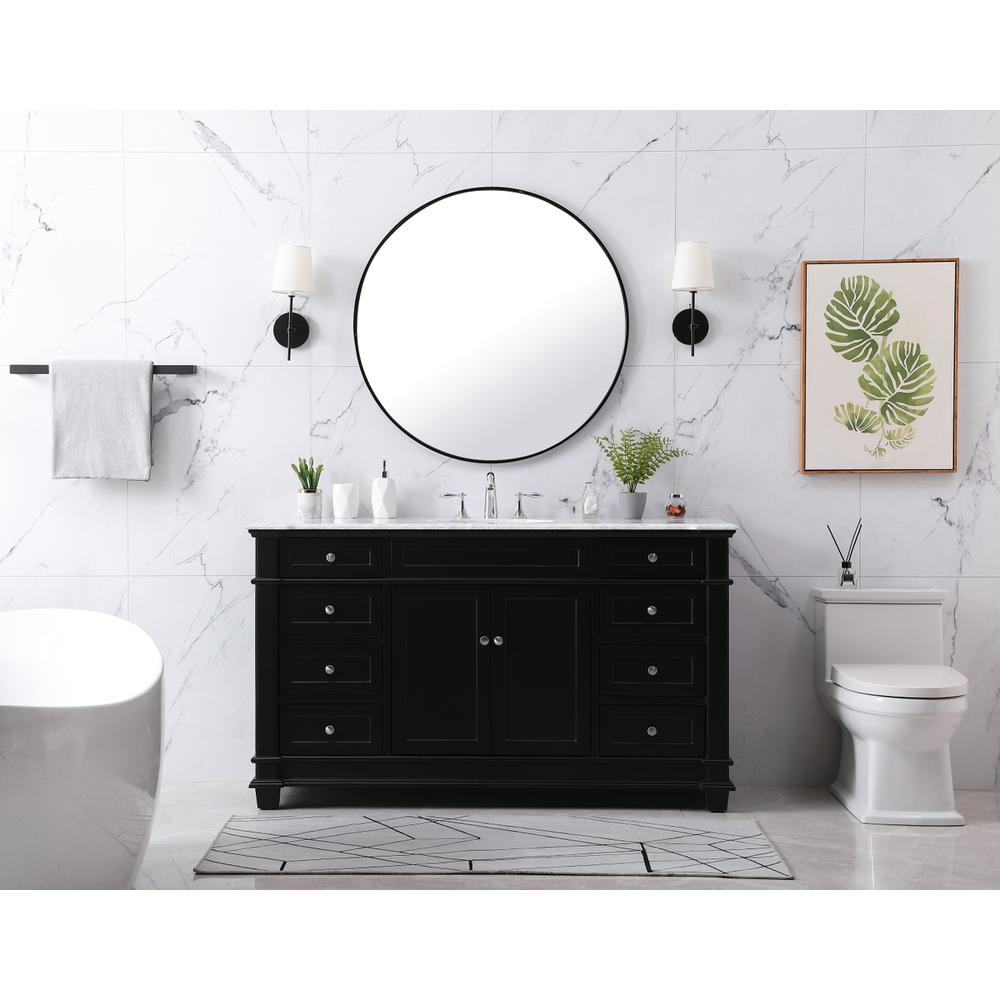 60 inch Single bathroom vanity set in black. Picture 4