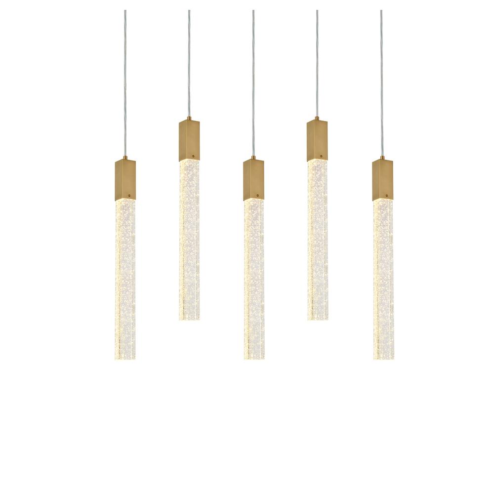Weston 5 lights pendant in satin gold. Picture 2