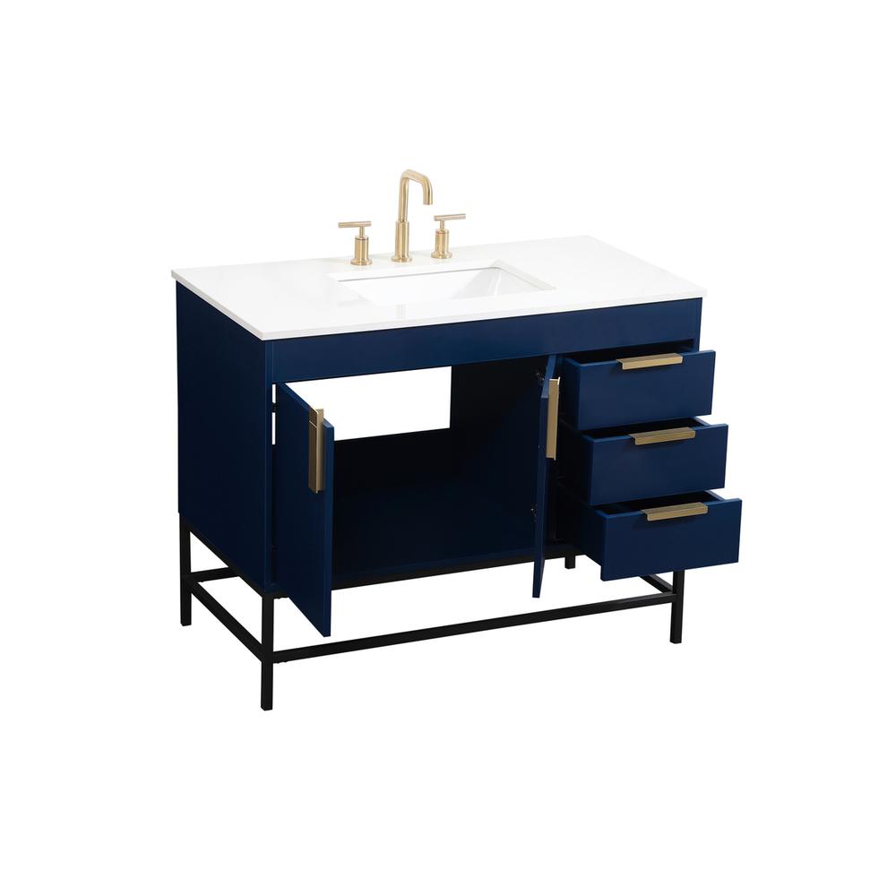 42 inch Single bathroom vanity in blue. Picture 9