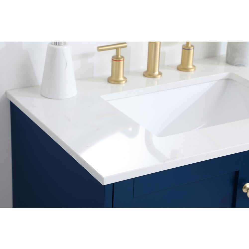 30 inch Single Bathroom Vanity in Blue. Picture 5