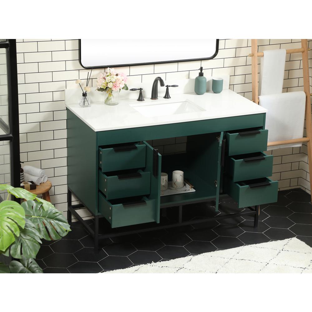 48 inch Single bathroom vanity in green with backsplash. Picture 3