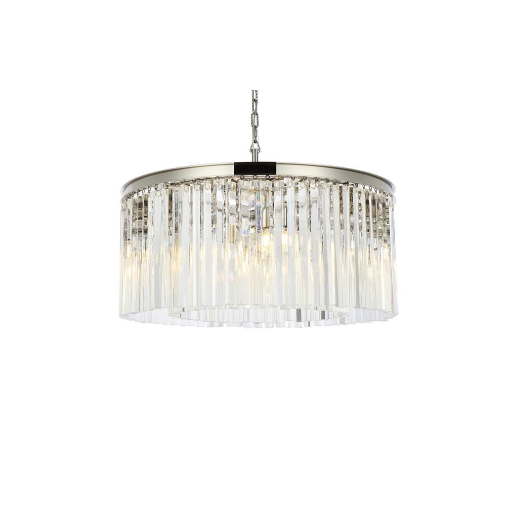 Sydney 8 light polished nickel Chandelier Clear Royal Cut Crystal. Picture 2