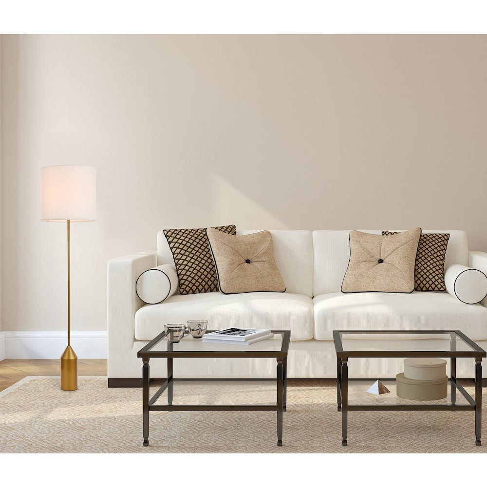 Ines Floor Lamp In Brass. Picture 8