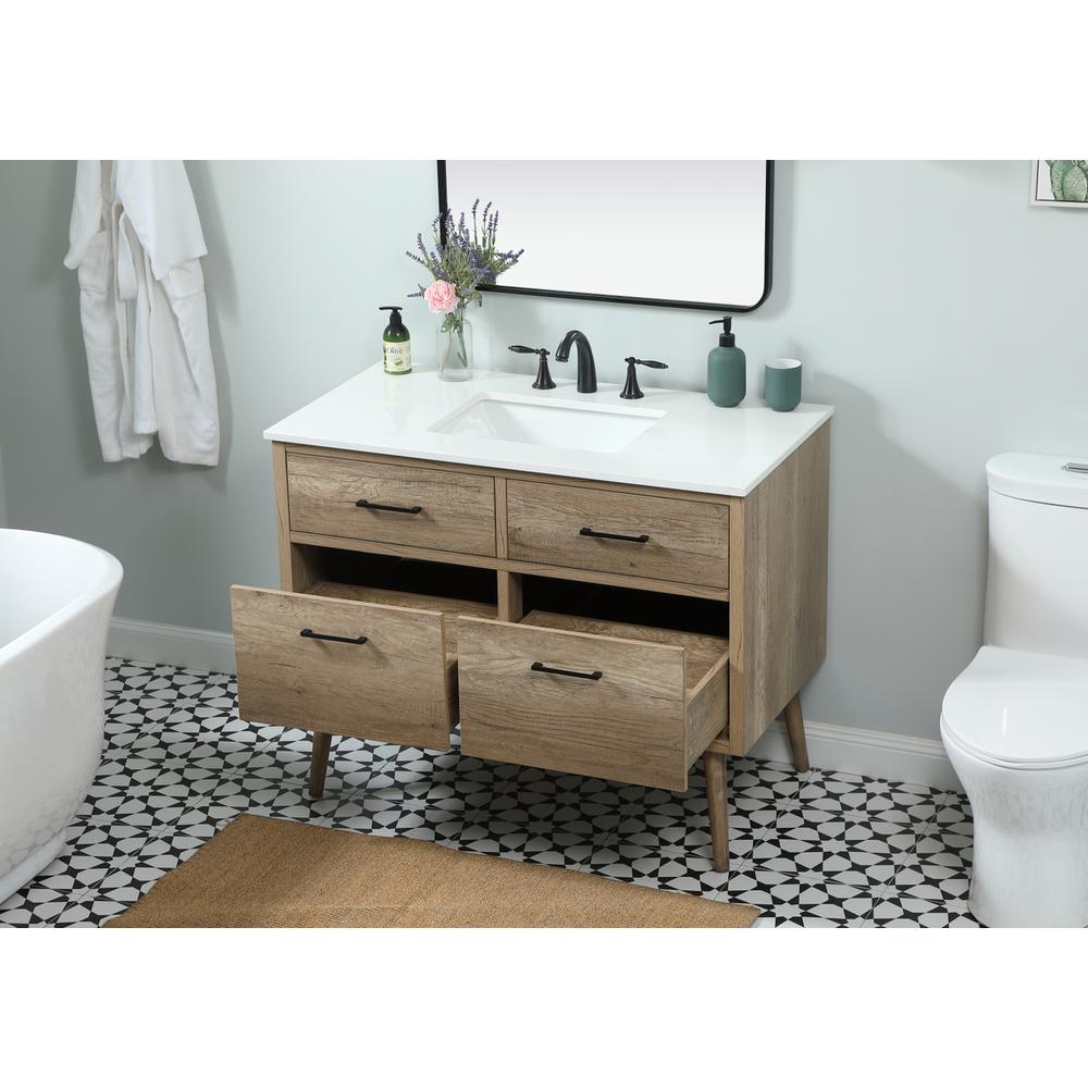 42 inch Single bathroom vanity in natural oak. Picture 3