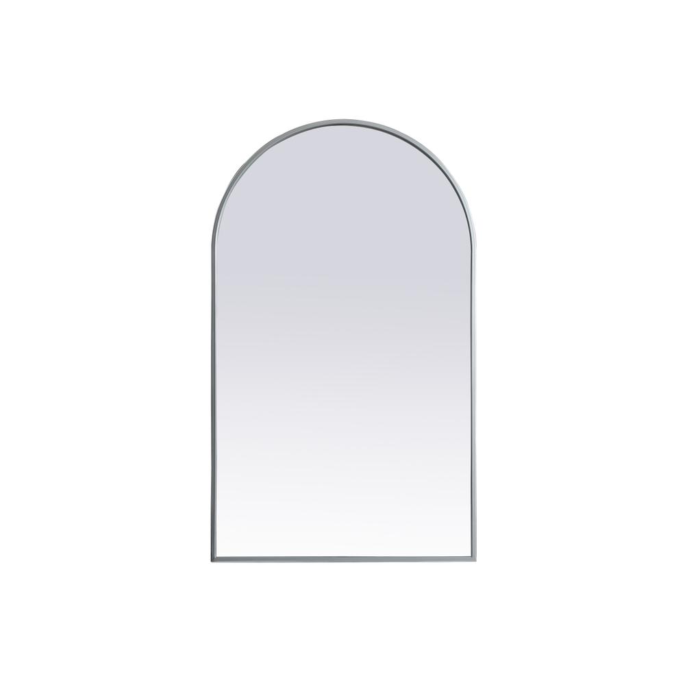 Metal Frame Arch Mirror 24x40 Inch in Silver. Picture 1