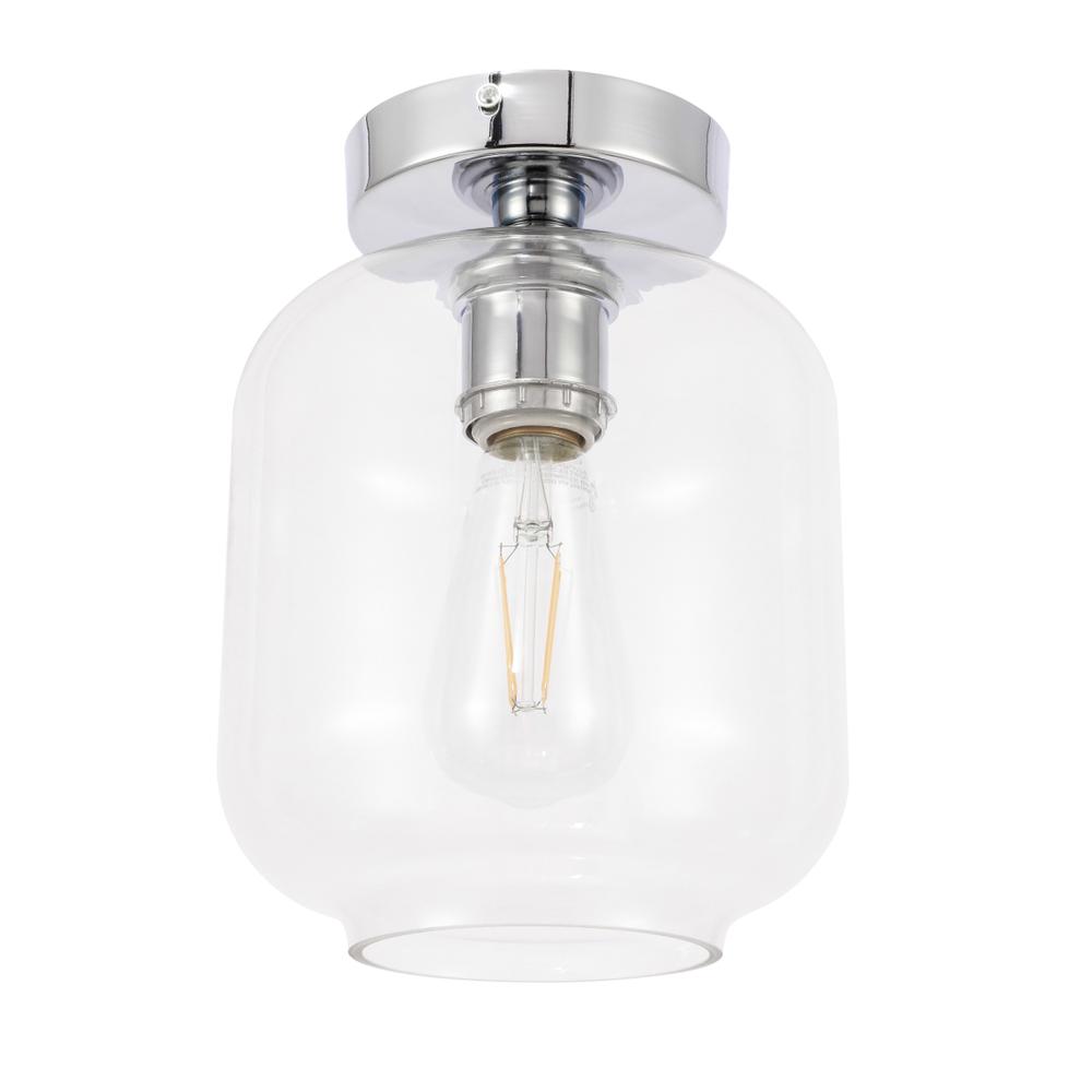 Collier 1 light Chrome and Clear glass Flush mount. Picture 6