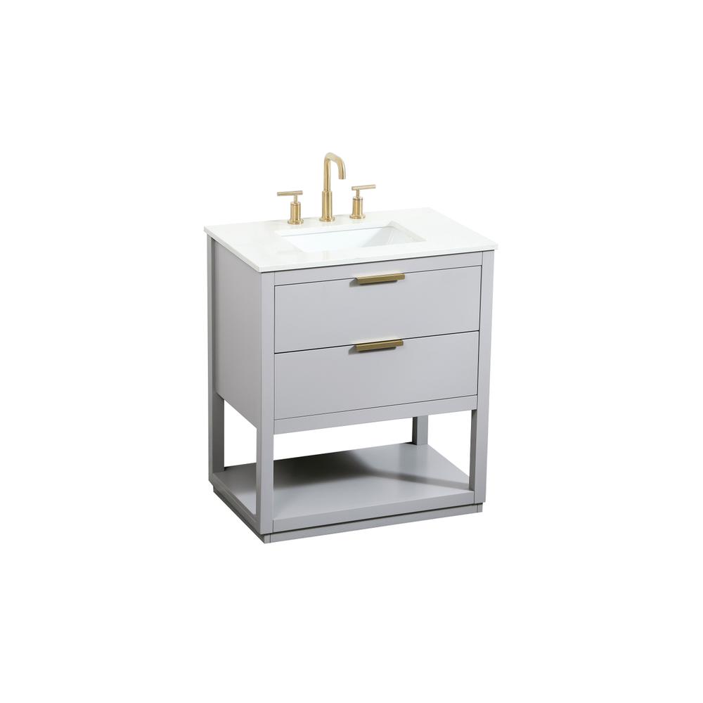 30 inch Single bathroom vanity in grey. Picture 8