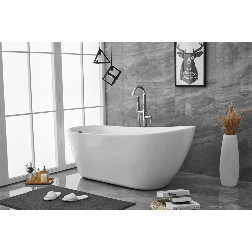 67 inch soaking Single slipper bathtub in glossy white. Picture 2