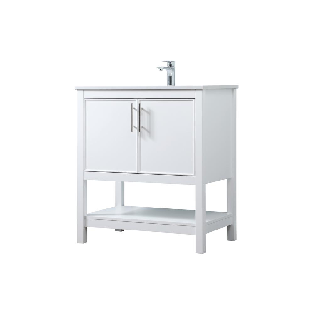30 Inch SIngle Bathroom Vanity In White. Picture 7