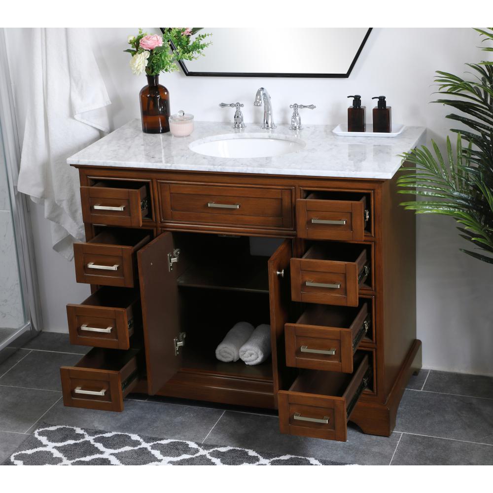 42 in. Single Bathroom Vanity set in teak. Picture 4