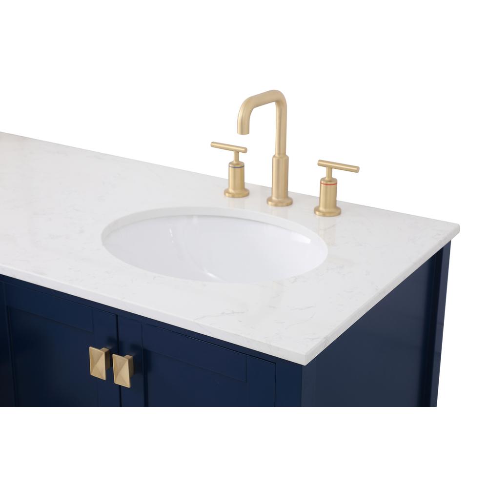 60 inch Double Bathroom Vanity in Blue. Picture 10