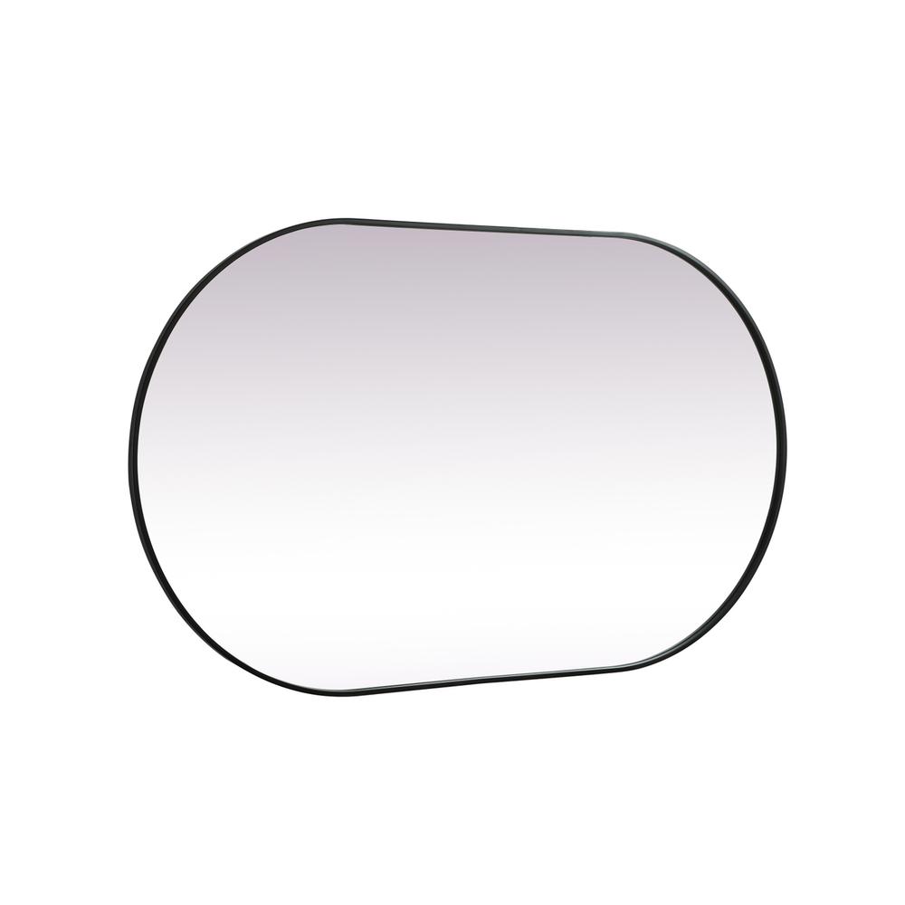 Metal Frame Oval Mirror 36x60 Inch in Black. Picture 9